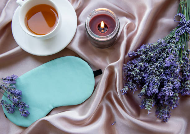 Evening tea and water on a low wooden table
